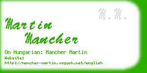 martin mancher business card